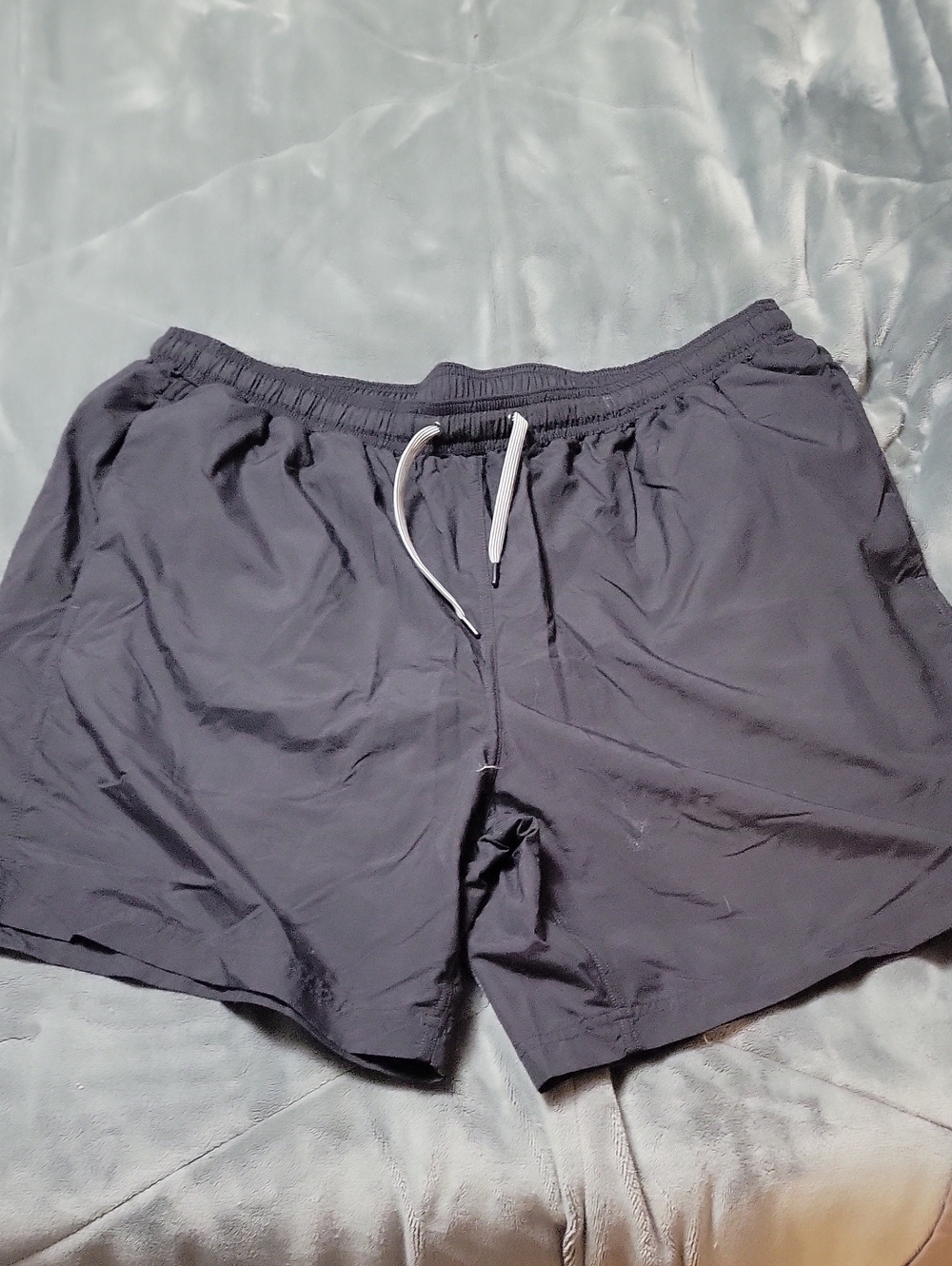Saxx Men's Black Swim Trunks with White Drawstring